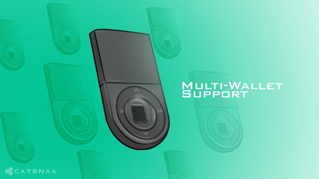 D’CENT Wallet app interface showcasing multi-wallet support and streamlined crypto management features.