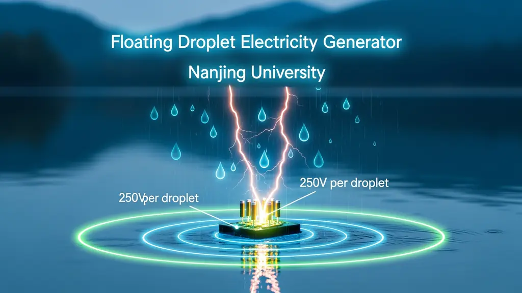 Scientists in China have developed a floating generator that captures energy from raindrops by using water itself