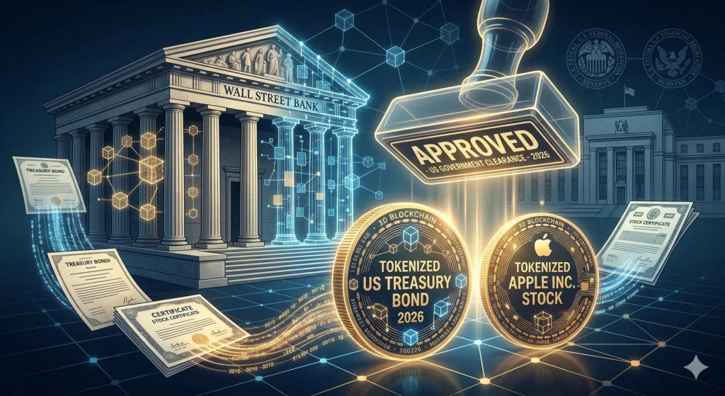 U.S. Federal Reserve building representing new capital rules for tokenized securities on blockchain