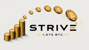 Strive Adds 1,375 Bitcoin, SATA Nears $1B