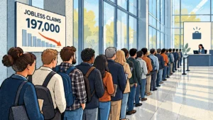 Jobless Claims Fall to 197,000 as Hiring Cools